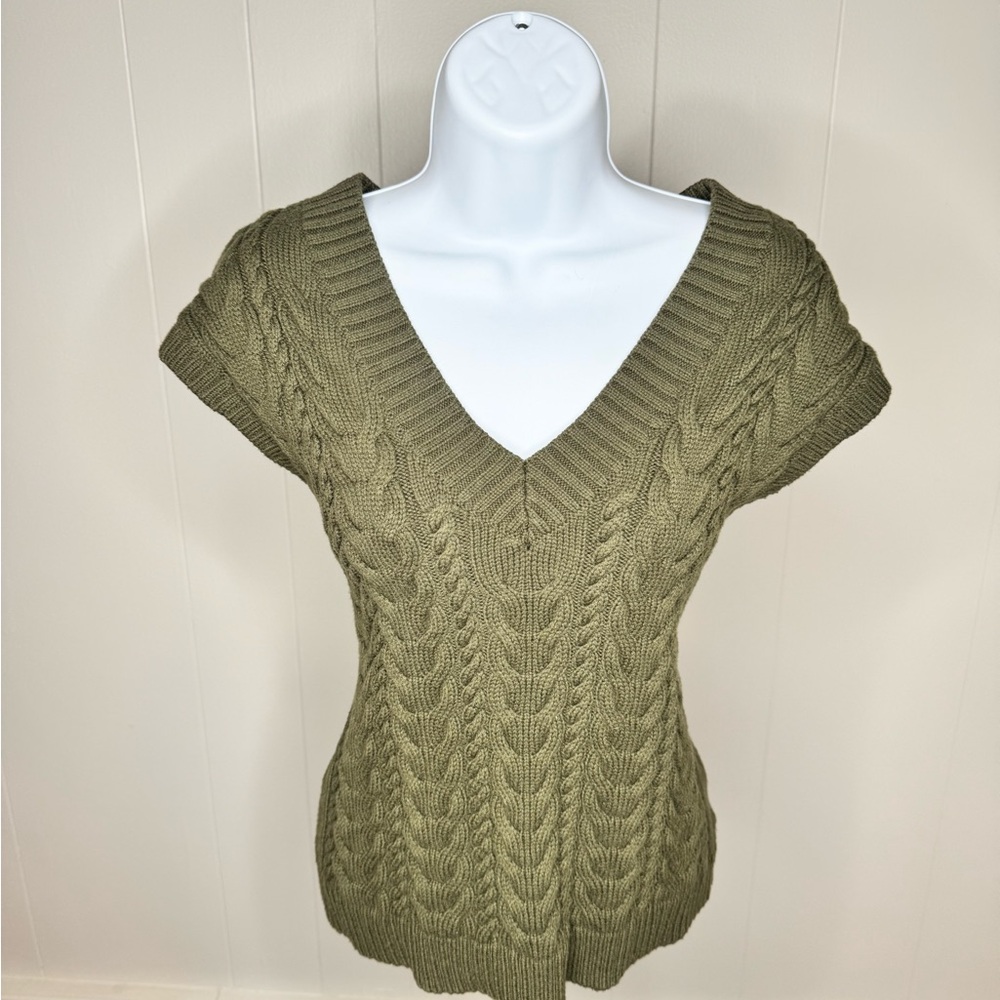 Talbots Olive Knit Sweater size small